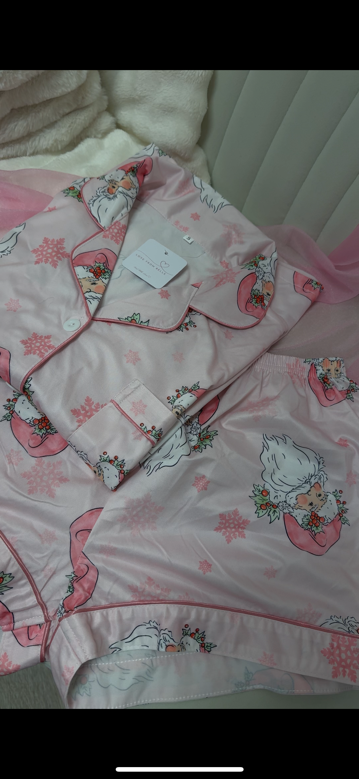 Pink Santa Short Pyjamas