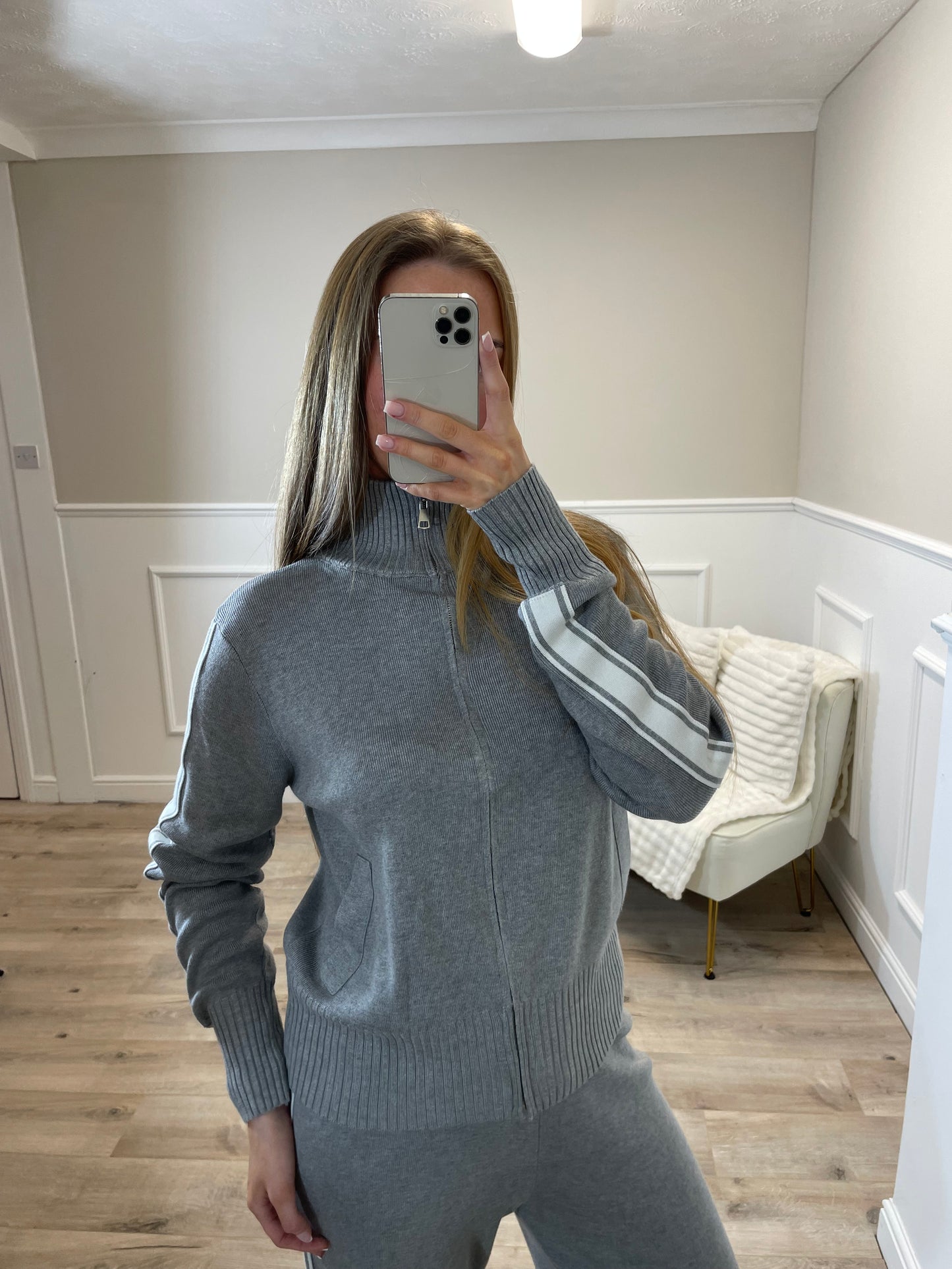 Grey Zip Up Tracksuit