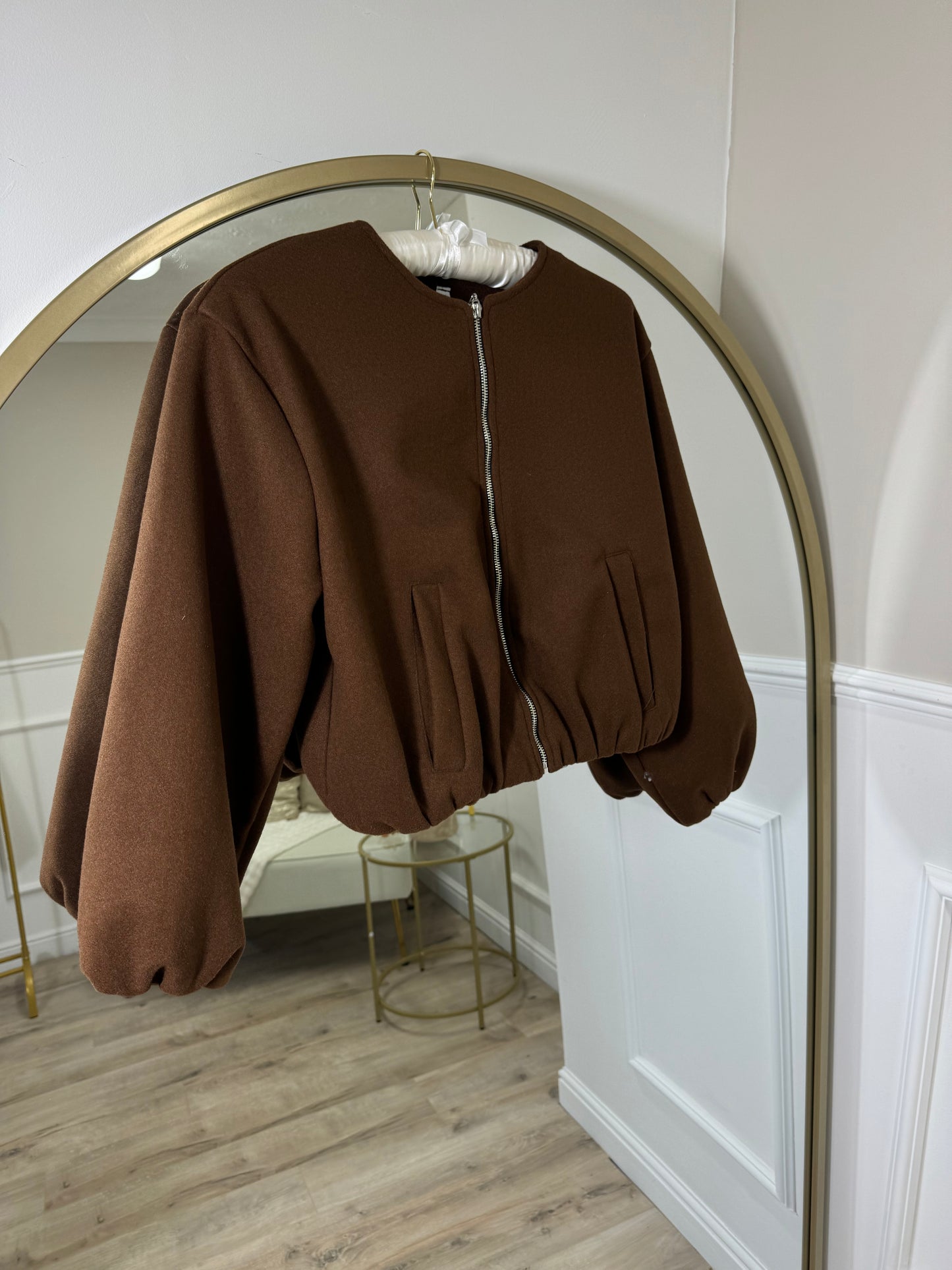 Fleece Zip Up Bomber Jacket