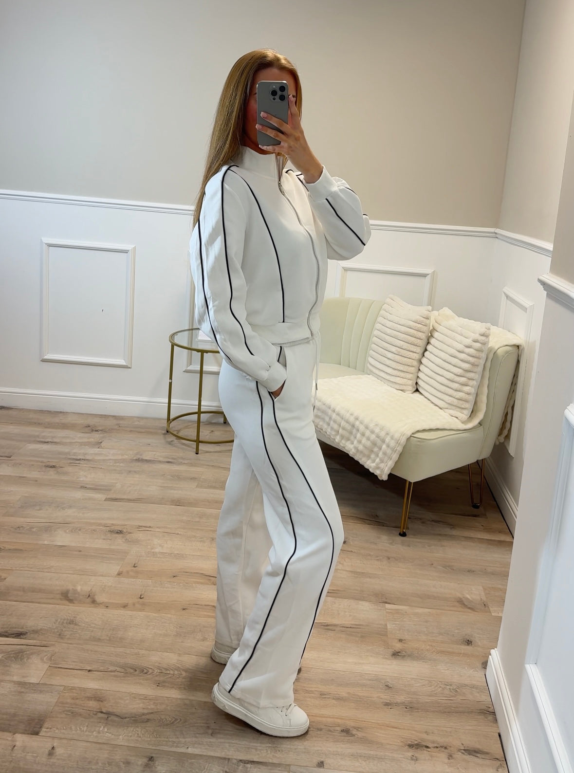 Black/White Piping Tracksuit