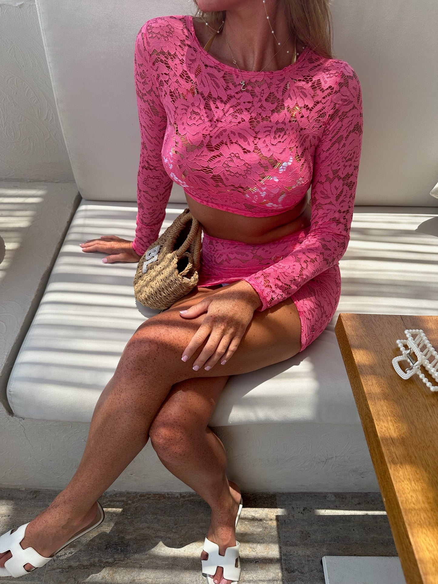 Lace Mini Skirt Co Ord
