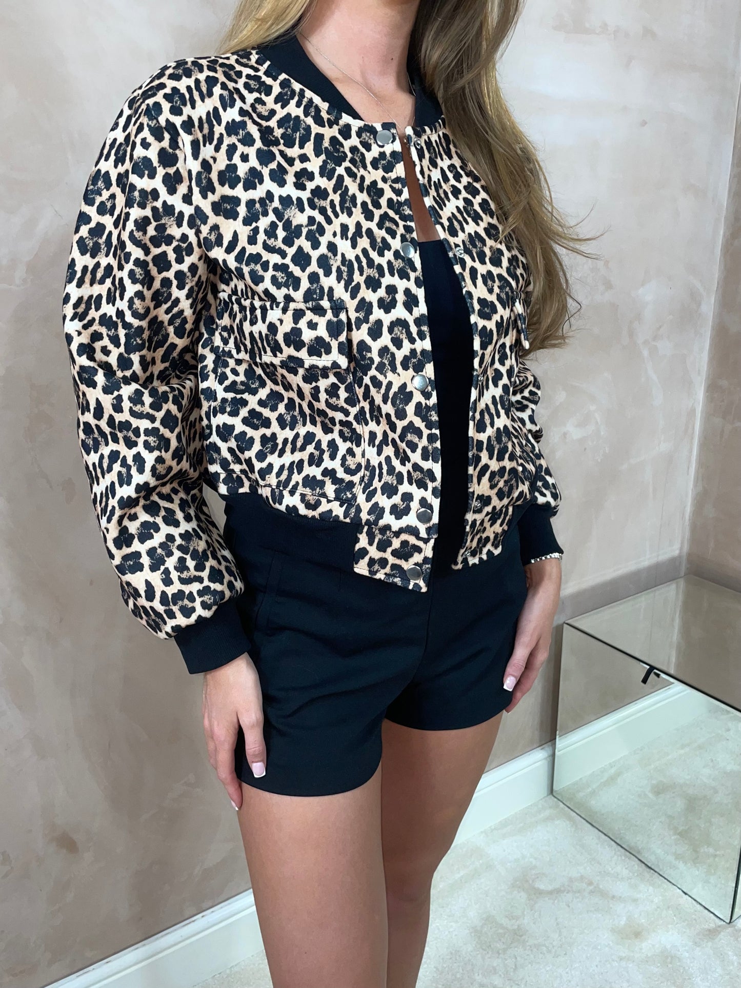 Leopard Print Bomber Jacket