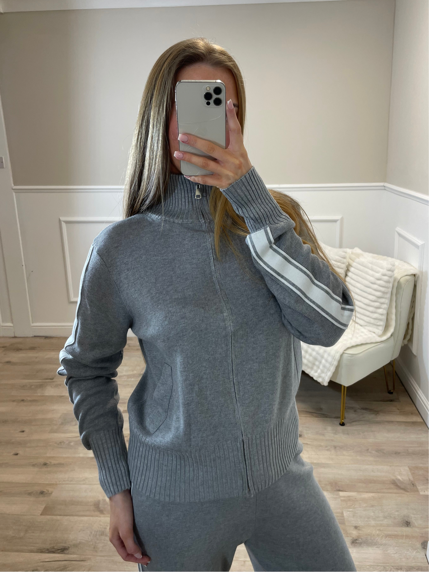 Grey Zip Up Tracksuit