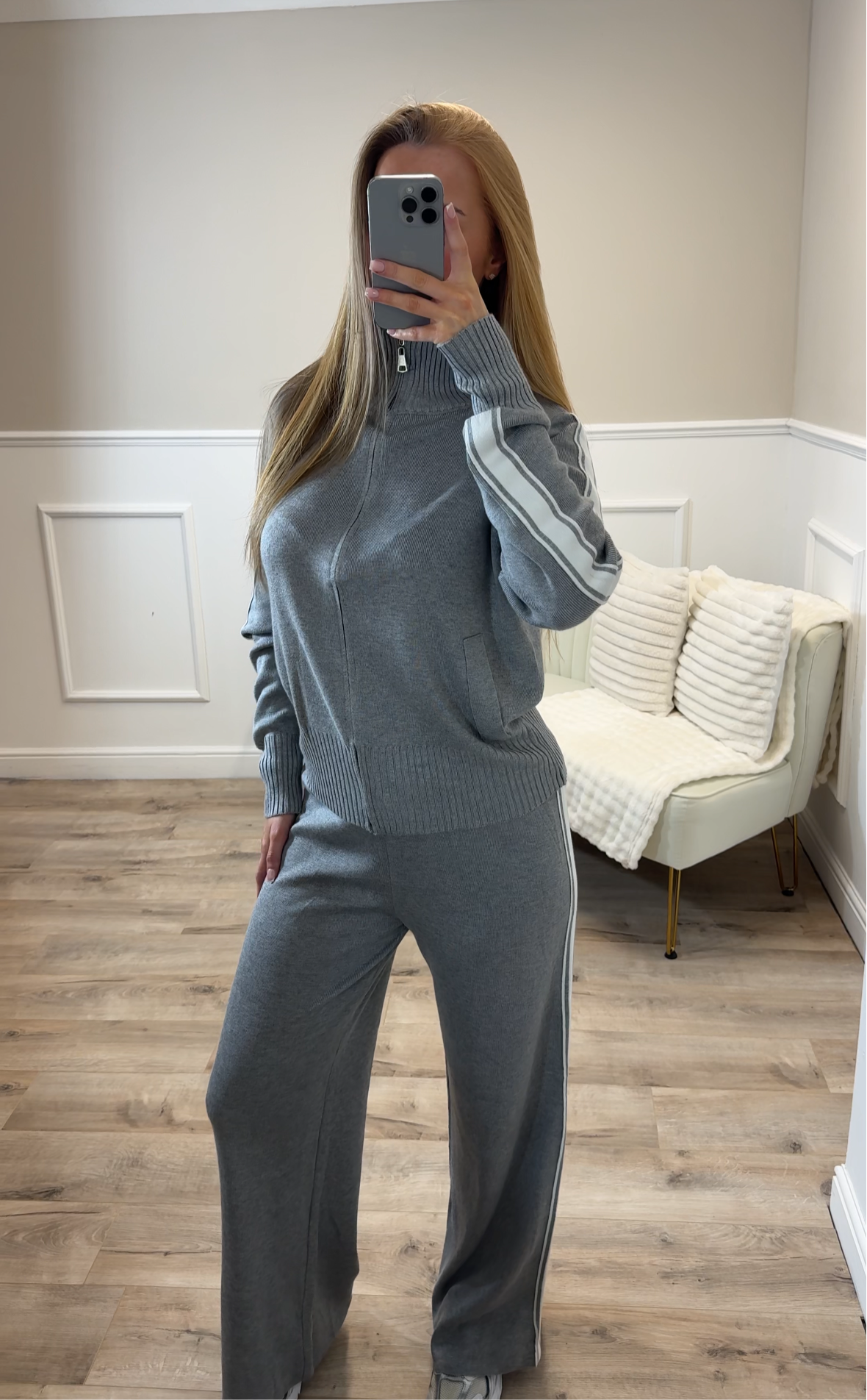 Grey Zip Up Tracksuit