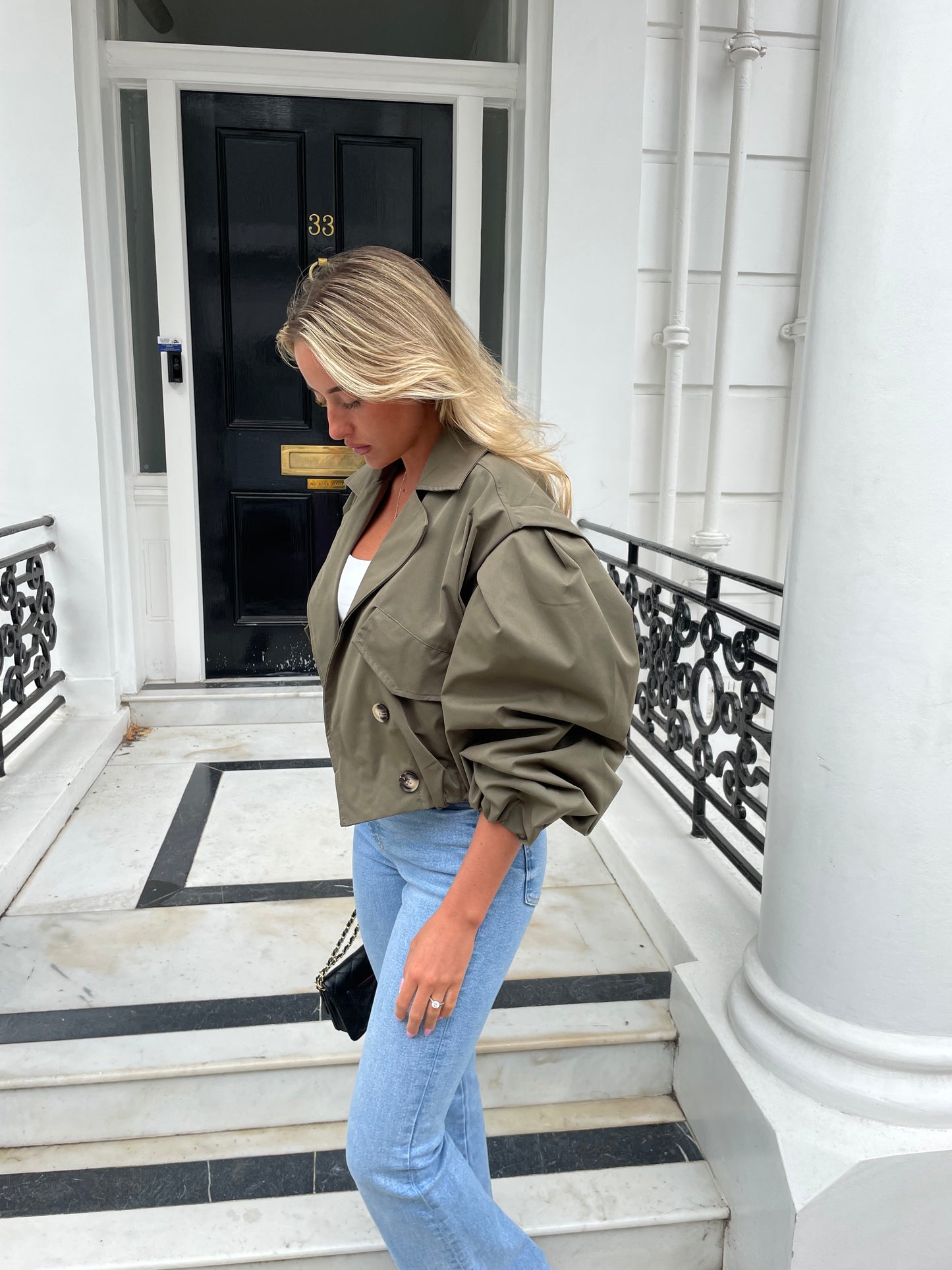 Balloon Sleeve Crop Jacket