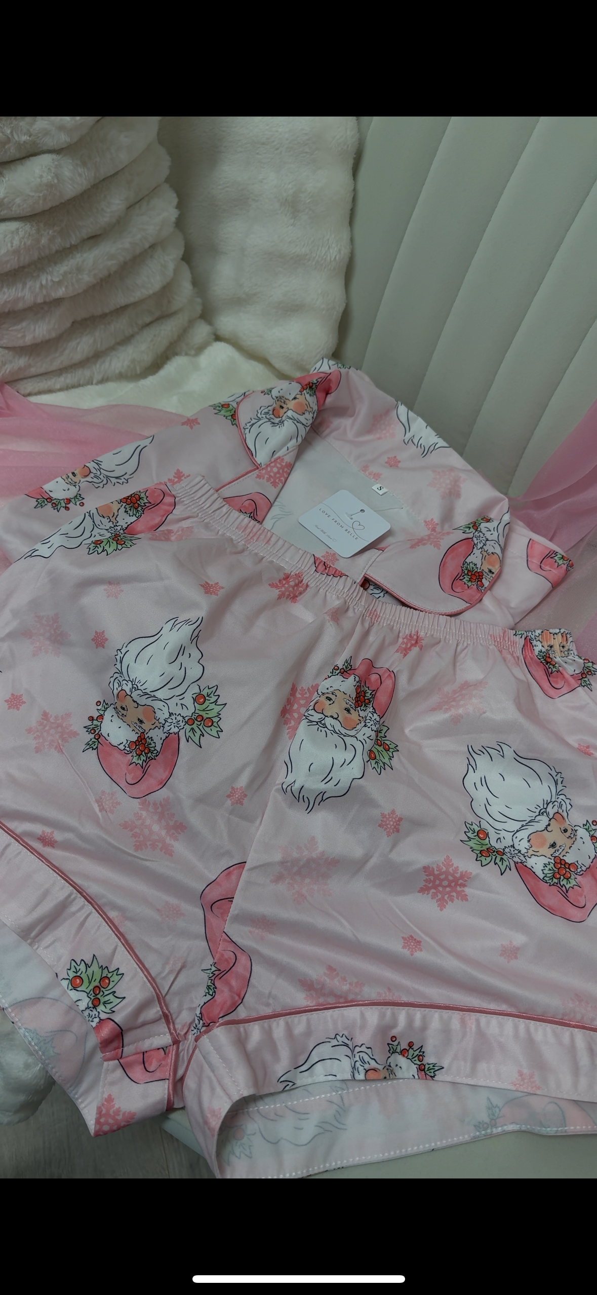 Pink Santa Short Pyjamas