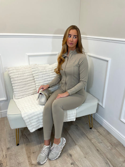 Beige Legging Gym Set