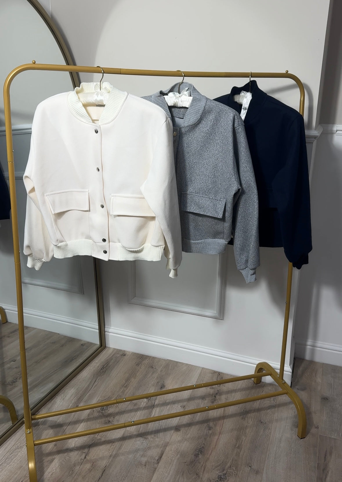Fleece Button Bomber Jacket