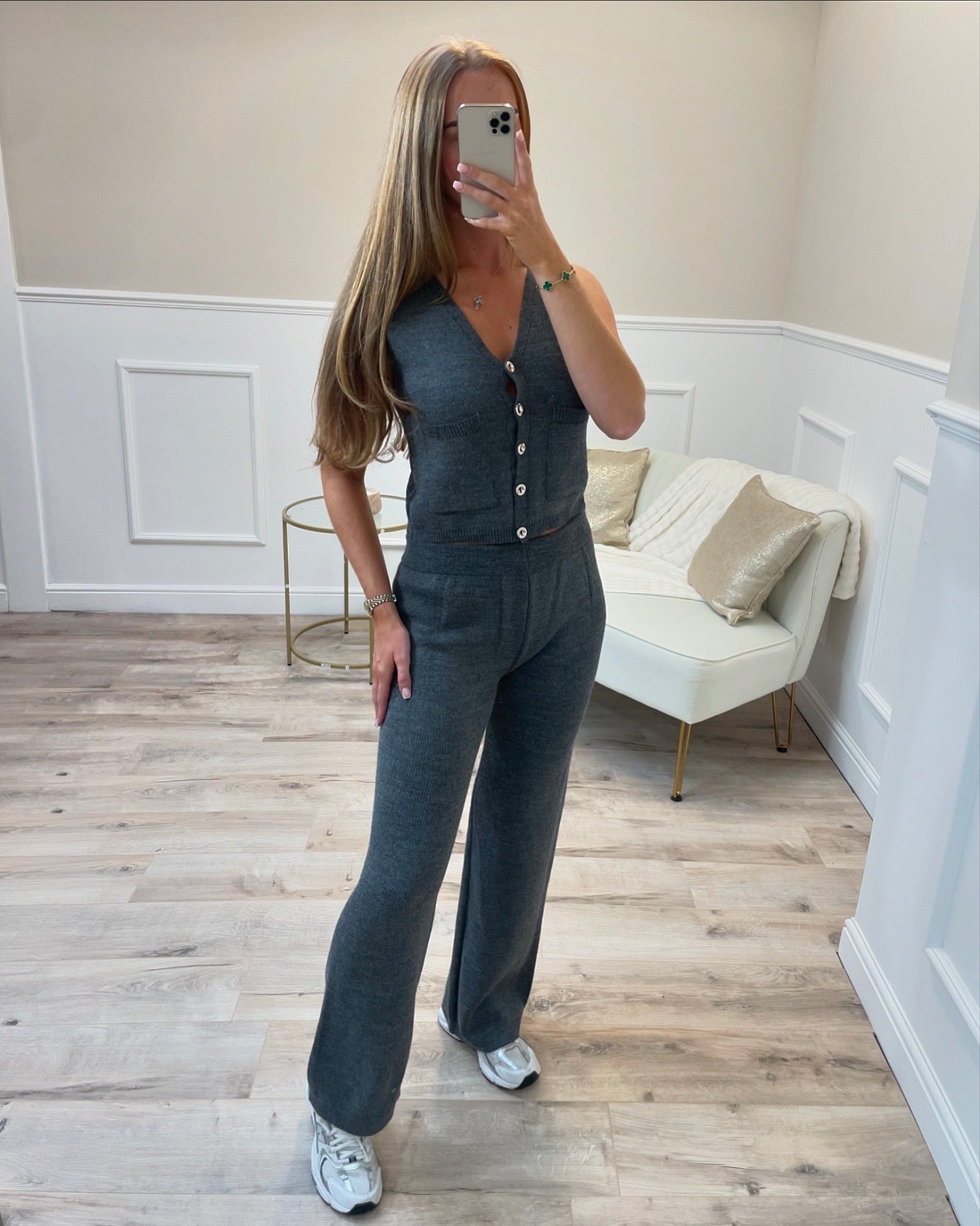 Knitted Button Lounge Set