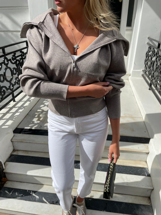 Soft Knit Collared Cardigan