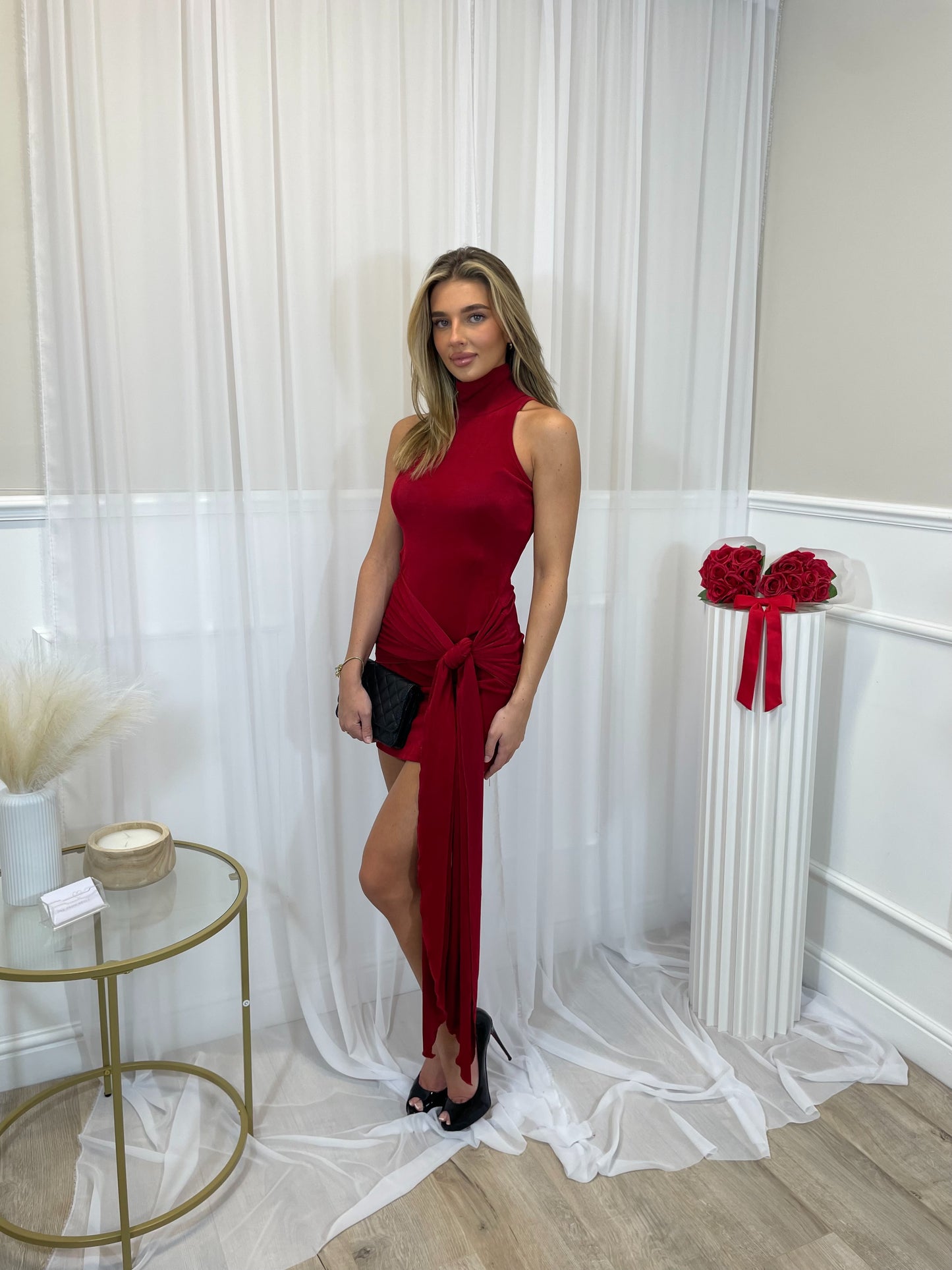 Halter Neck Tie Up Dress