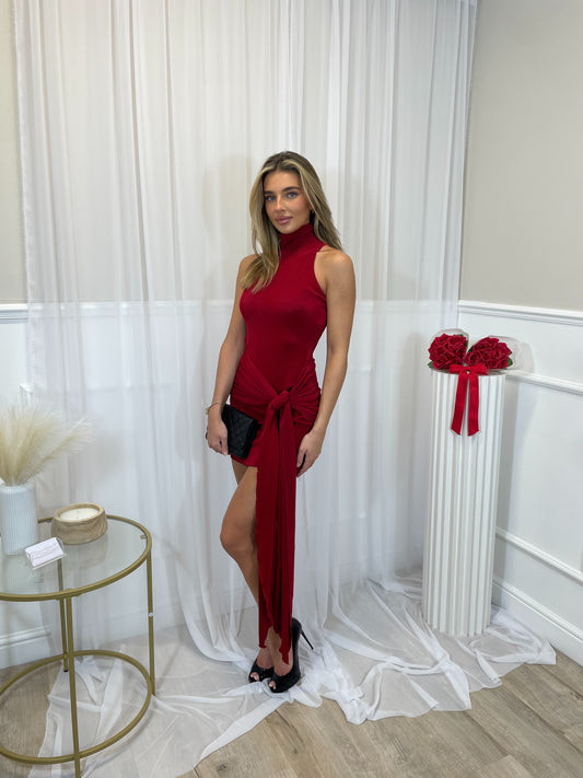 Halter Neck Tie Up Dress