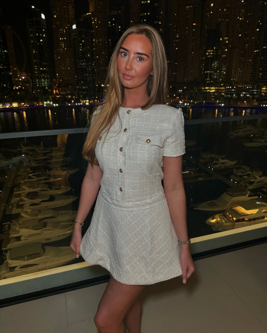 Button Tweed Dress