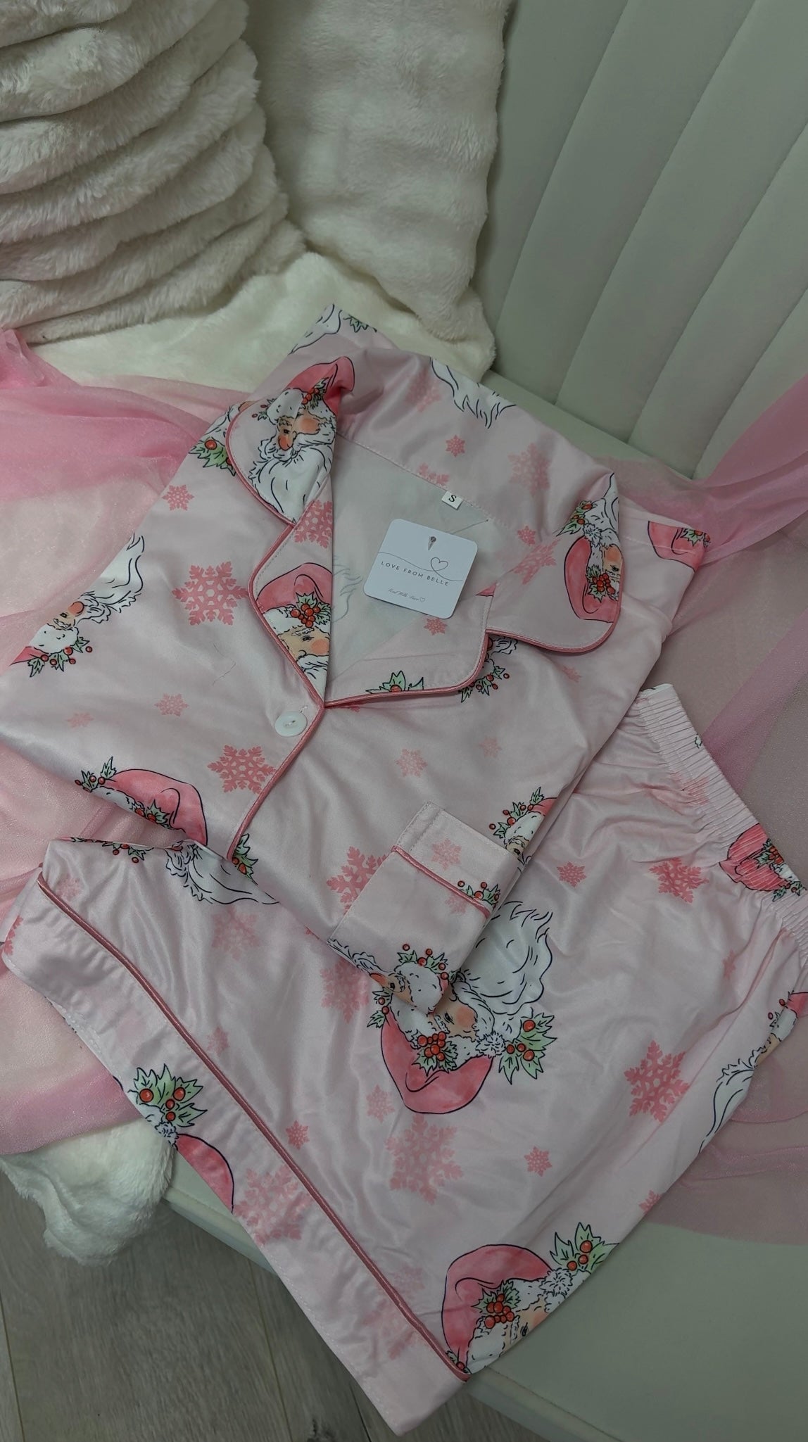 Pink Santa Short Pyjamas