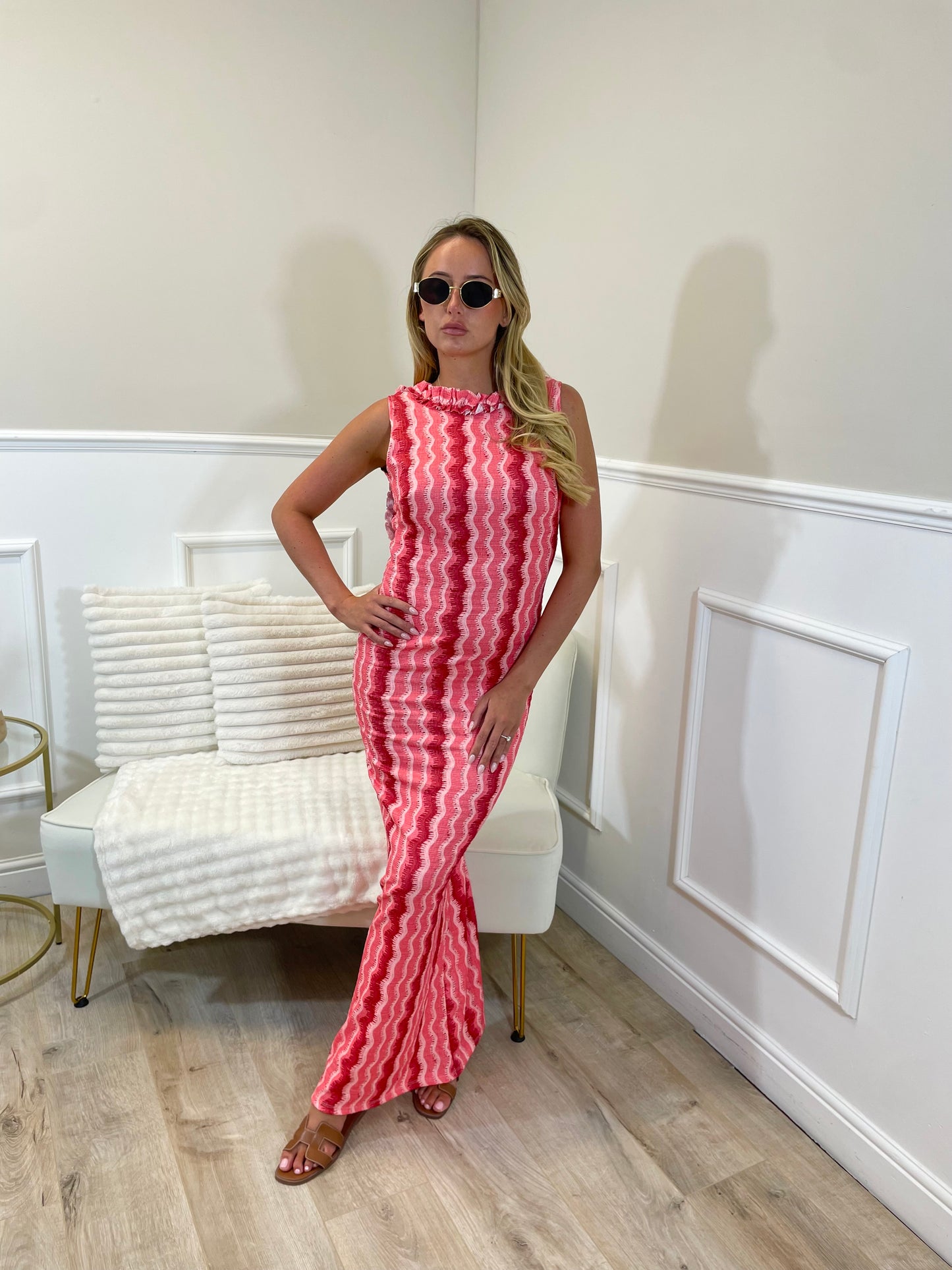 Backless Ruffled Maxi Dress