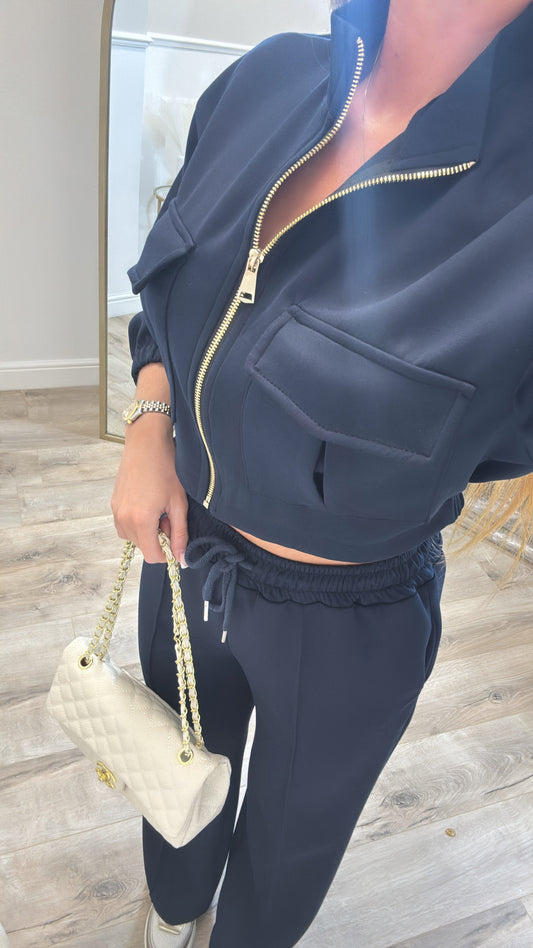 Gold Zip Pocket Lounge Set