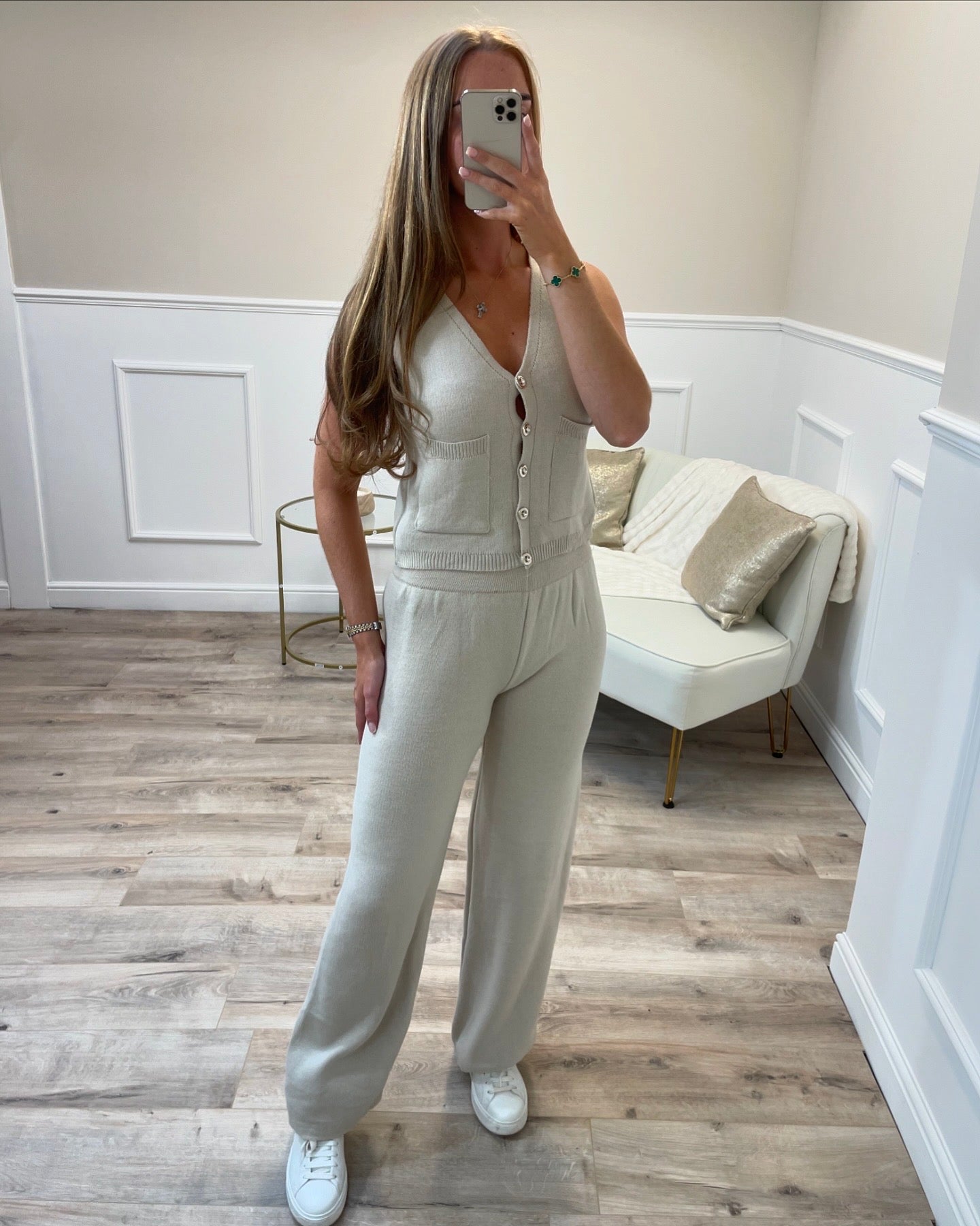 Knitted Button Lounge Set